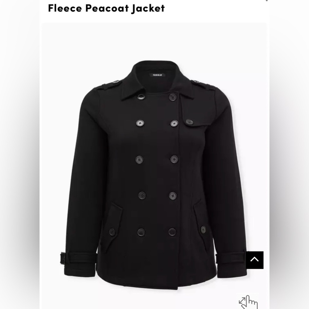 Torrid Double-Breasted Black Peacoat